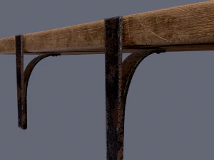 wooden mini shelf 3D Model
