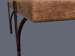 wooden mini shelf 3D Model