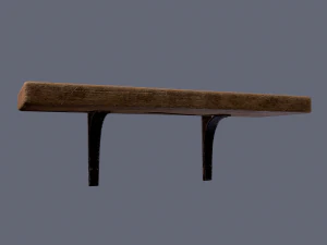 wooden mini shelf 3D Model
