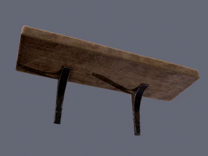 wooden mini shelf 3D Model