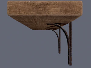 wooden mini shelf 3D Model