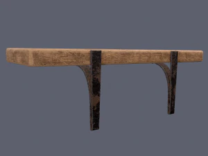 wooden mini shelf 3D Model