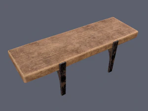 wooden mini shelf 3D Model