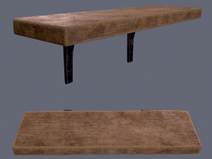 wooden mini shelf Model 3D
