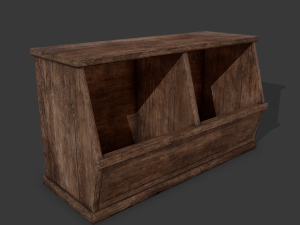 wooden storage bin 3D Model