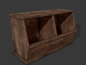 Wooden storage bin 3D 模型