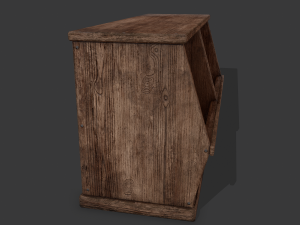 Wooden storage bin Model 3D