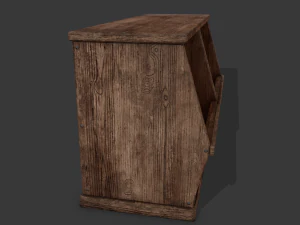 Wooden storage bin 3D Model
