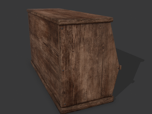 Wooden storage bin Model 3D
