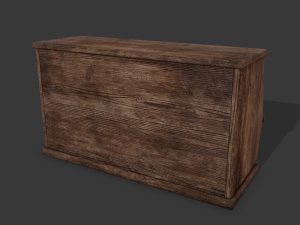 Wooden storage bin Model 3D