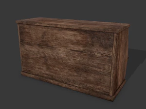 Wooden storage bin 3D Model