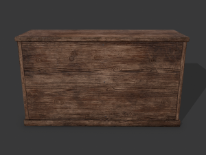 Wooden storage bin Model 3D
