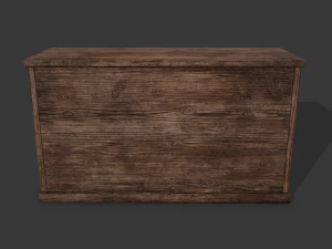 Wooden storage bin 3D Model