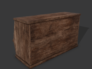 Wooden storage bin Model 3D