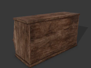 Wooden storage bin 3D Model