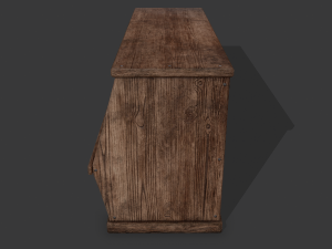 Wooden storage bin Model 3D
