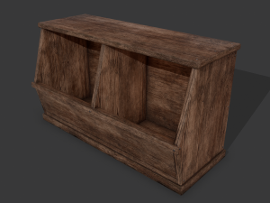 Wooden storage bin Model 3D
