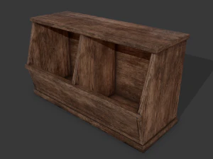 Wooden storage bin 3D Model