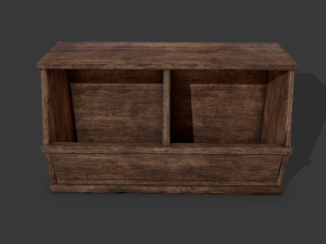 Wooden storage bin Model 3D