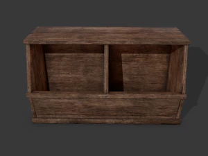 Wooden storage bin 3D Model