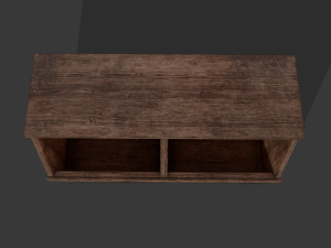 Wooden storage bin Model 3D