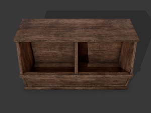 Wooden storage bin Model 3D