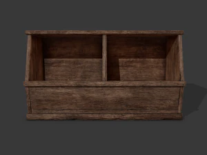 Wooden storage bin 3D Model