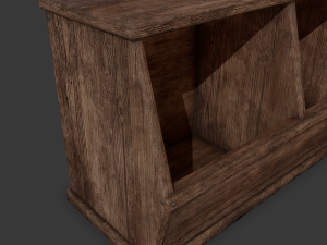Wooden storage bin Model 3D