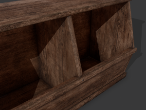 Wooden storage bin Model 3D