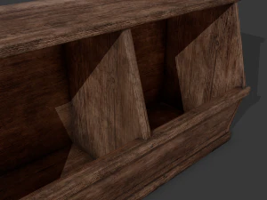 Wooden storage bin 3D Model