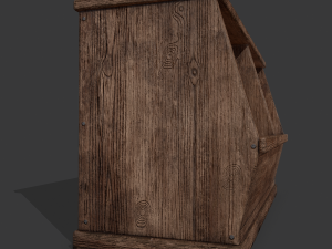 Wooden storage bin Model 3D