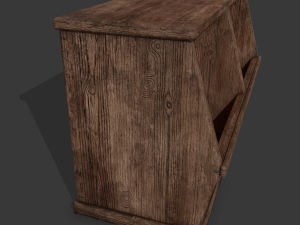 Wooden storage bin Model 3D