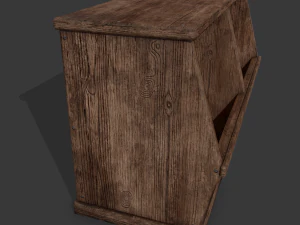 Wooden storage bin 3D Model