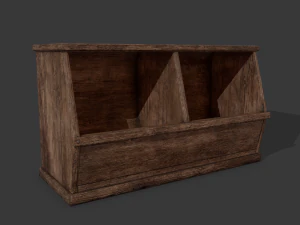 Wooden storage bin 3D Model