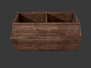 Wooden storage bin Model 3D