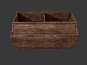 Wooden storage bin 3D Model