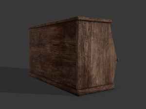 Wooden storage bin Model 3D