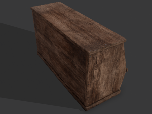 Wooden storage bin Model 3D