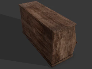 Wooden storage bin 3D Model