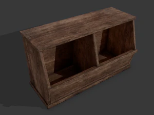 Wooden storage bin 3D Model