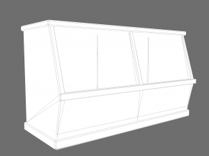 Wooden storage bin Model 3D