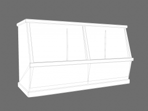 Wooden storage bin Model 3D