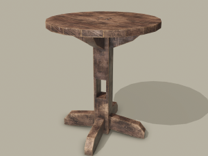 Round tavern table pbr texture available in 2048 x 2048 and 4096 x 4096 maps include base 3D Model