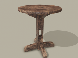 Round tavern table pbr texture available in 2048 x 2048 and 4096 x 4096 maps include base 3D Model