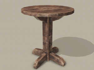 Round tavern table pbr texture available in 2048 x 2048 and 4096 x 4096 maps include base 3D Model