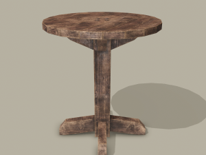 Round tavern table pbr texture available in 2048 x 2048 and 4096 x 4096 maps include base 3D Model
