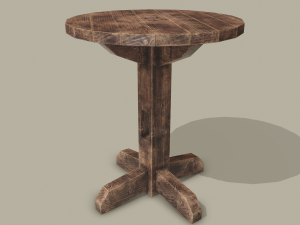 Round tavern table pbr texture available in 2048 x 2048 and 4096 x 4096 maps include base 3D Model