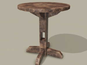 Round tavern table pbr texture available in 2048 x 2048 and 4096 x 4096 maps include base 3D Model