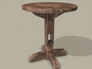 Round tavern table pbr texture available in 2048 x 2048 and 4096 x 4096 maps include base 3D Model