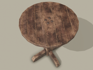 Round tavern table pbr texture available in 2048 x 2048 and 4096 x 4096 maps include base 3D Model